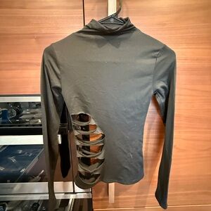 Chic Black Cut-Out Long Sleeve Top